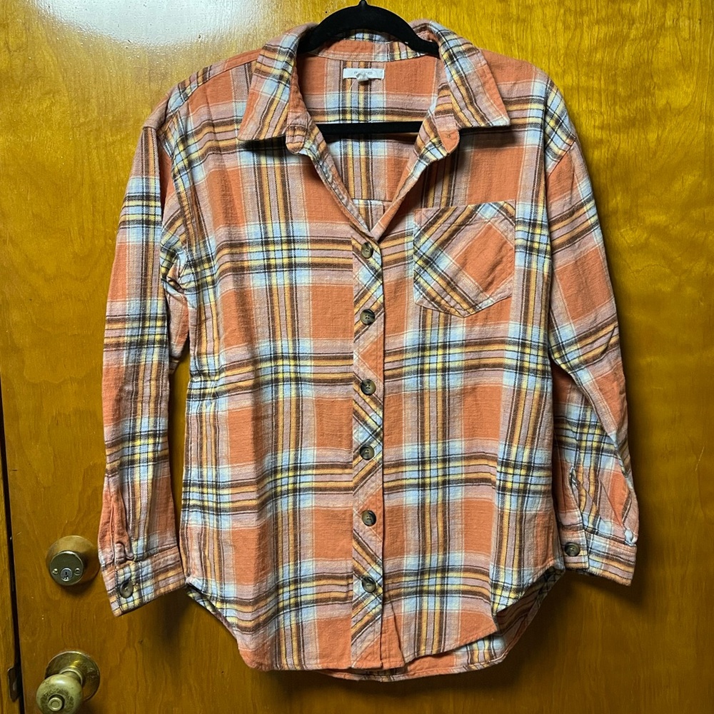 Orange Button-up Flannel